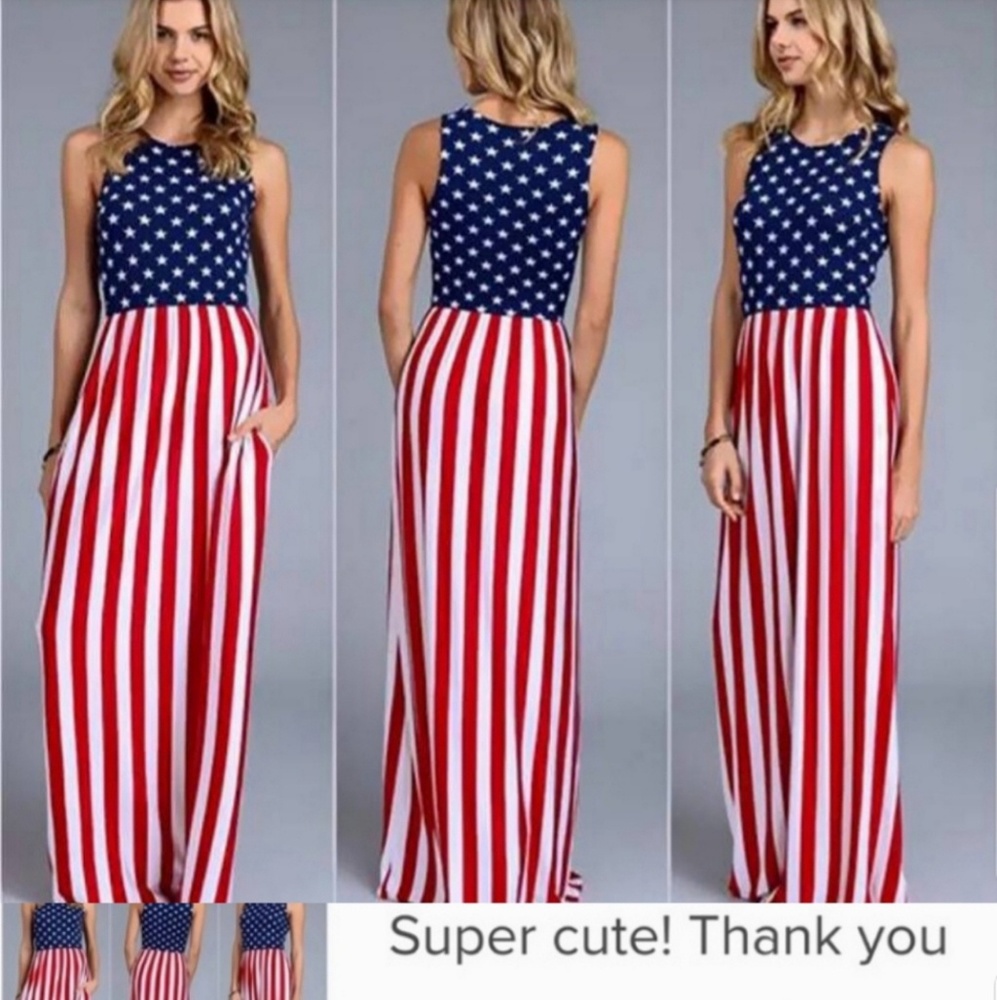 USA Star&Stripe Maxi Dress